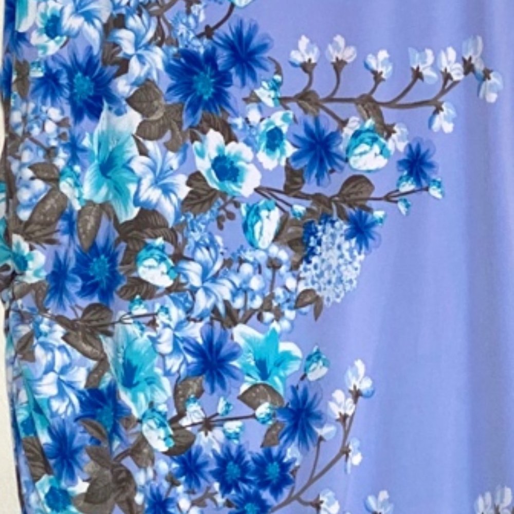Coldwater Creek Soft Blue Floral Dress ~ 1x - Picture 6 of 7